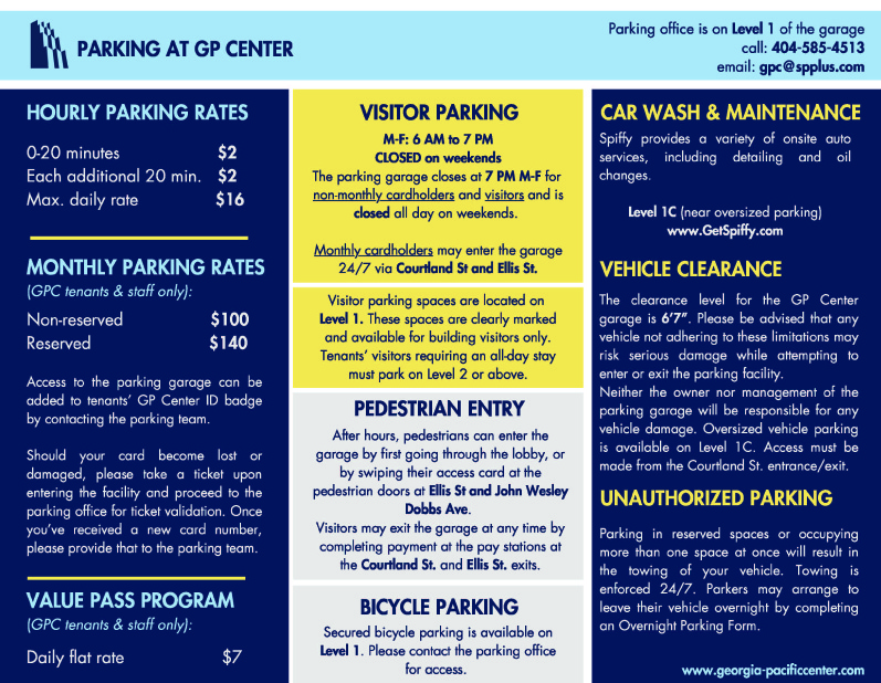 parking information sheet