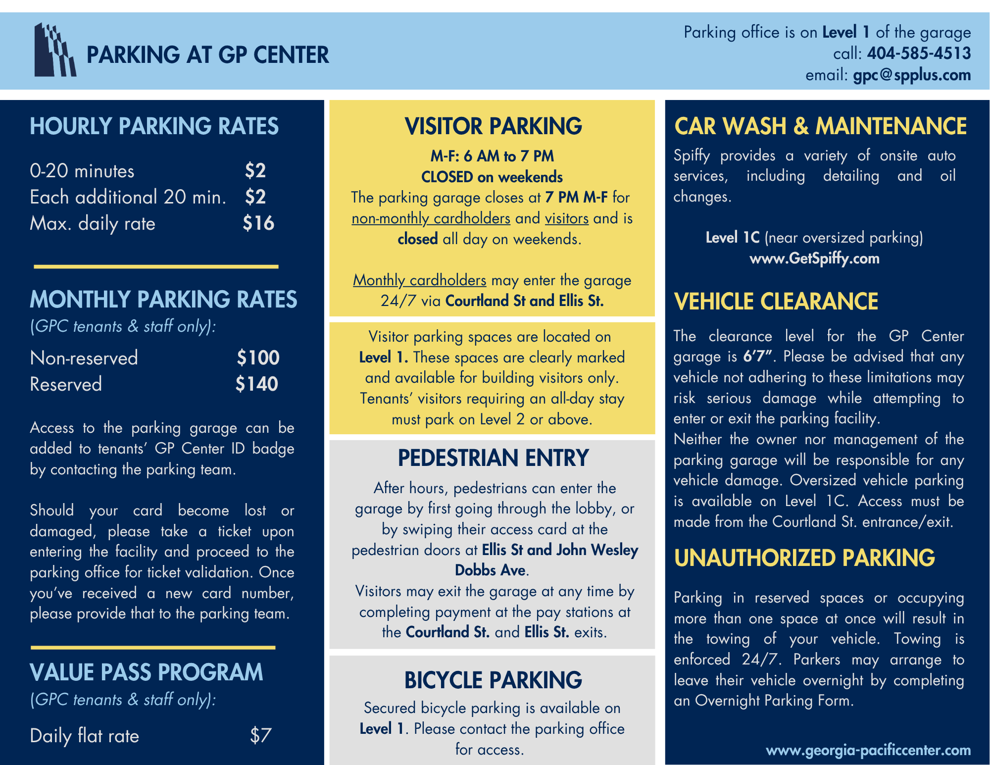parking information sheet